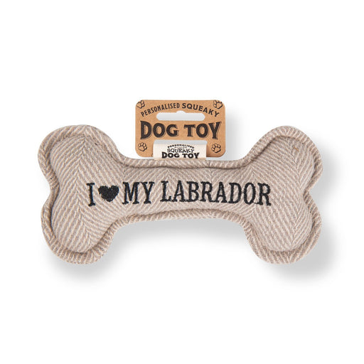 Squeaky Bone Dog Toy I Love My Labrador - Heritage Of Scotland - I LOVE MY LABRADOR