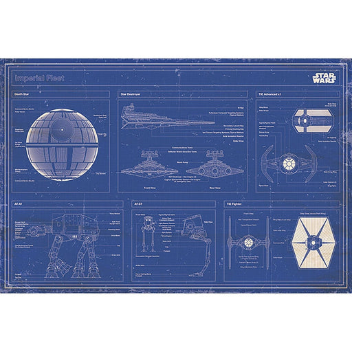 Starwars Imperial Fleet Blueprint Poster - Heritage Of Scotland - NA