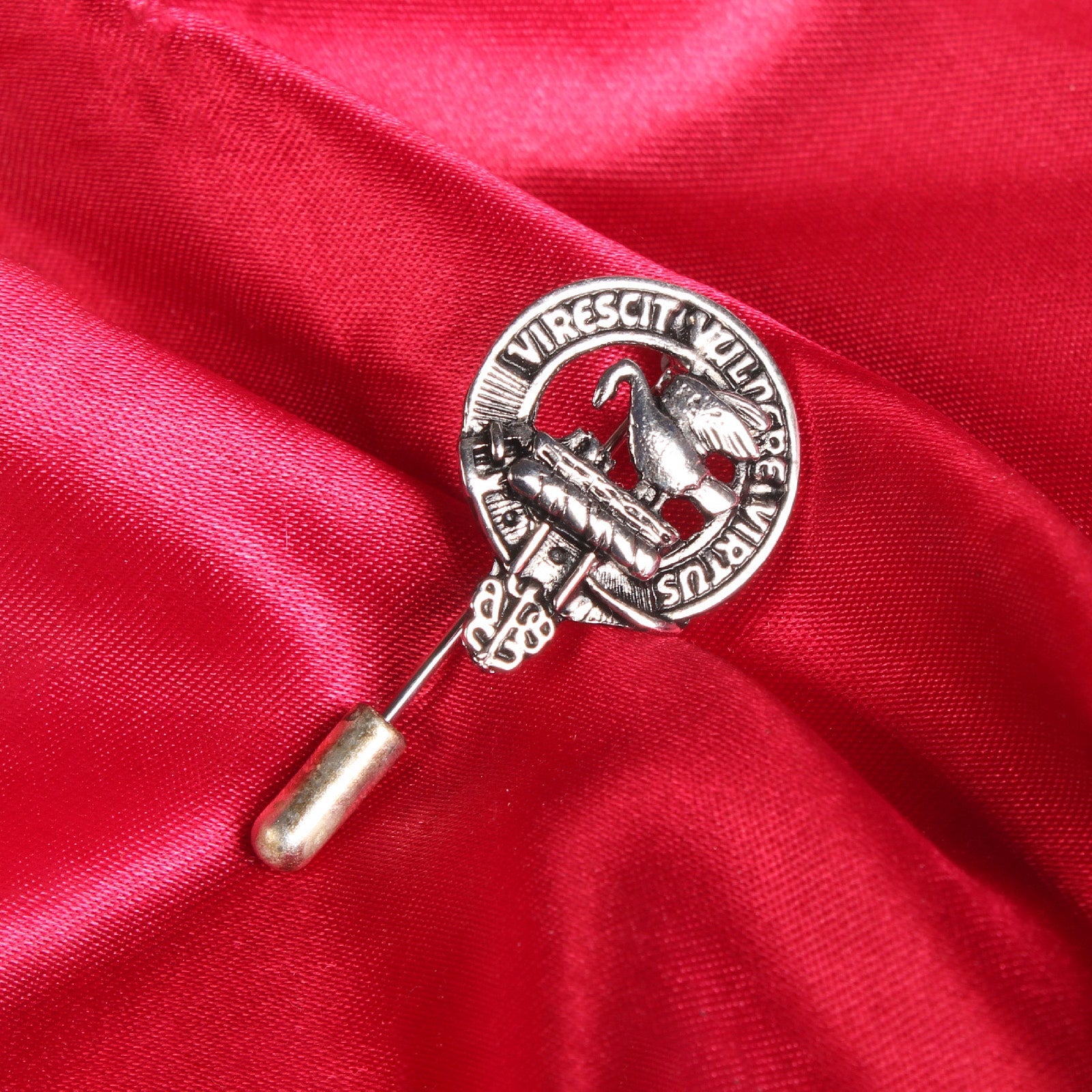 Stewart Clan Badge, Kilt Pin, Lapel Pin, Cufflinks, Keyring/Key Fob & Gift Set — Fine Pewter by Art Pewter — Made in Scotland (Shiny Finish) - Heritage Of Scotland - Lapel Pin