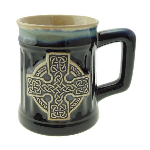 Stoneware Mug Celtic Cross – Traditional Scottish Mug - Heritage Of Scotland - Black