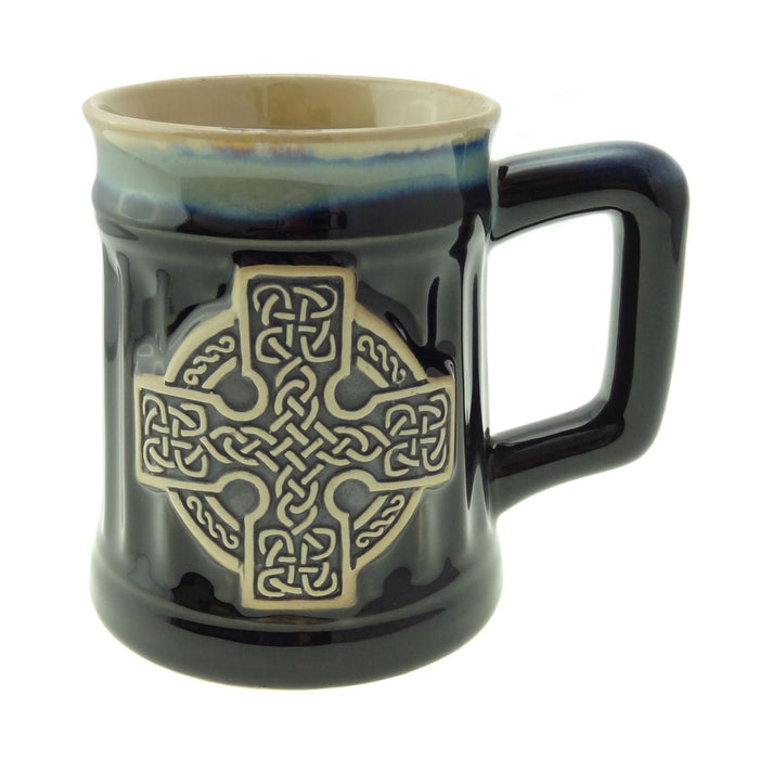 Stoneware Mug Celtic Cross – Traditional Scottish Mug - Heritage Of Scotland - Black