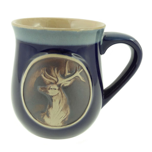 Stoneware Mug with Stag Illustration – Giftable Ceramic Mug - Heritage Of Scotland - Blue