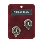 Strachan Clan Badge, Kilt Pin, Lapel Pin, Cufflinks, Keyring/Key Fob & Gift Set — Fine Pewter by Art Pewter — Made in Scotland (Shiny Finish) - Heritage Of Scotland - Cufflinks