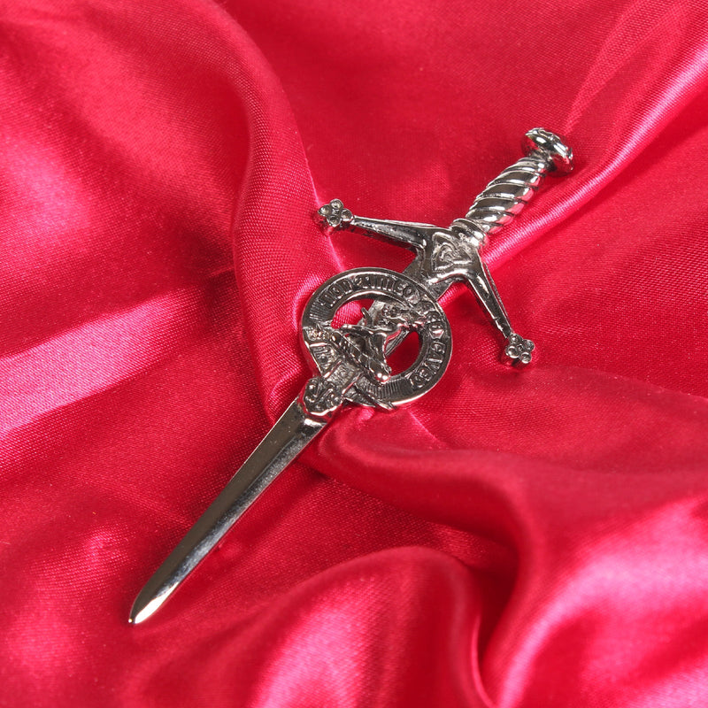 Strachan Clan Badge, Kilt Pin, Lapel Pin, Cufflinks, Keyring/Key Fob & Gift Set — Fine Pewter by Art Pewter — Made in Scotland (Shiny Finish) - Heritage Of Scotland - Kilt Pin