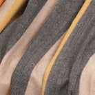 Stripe Herringbone Wool Blanket - Natural Taupe - Heritage Of Scotland -