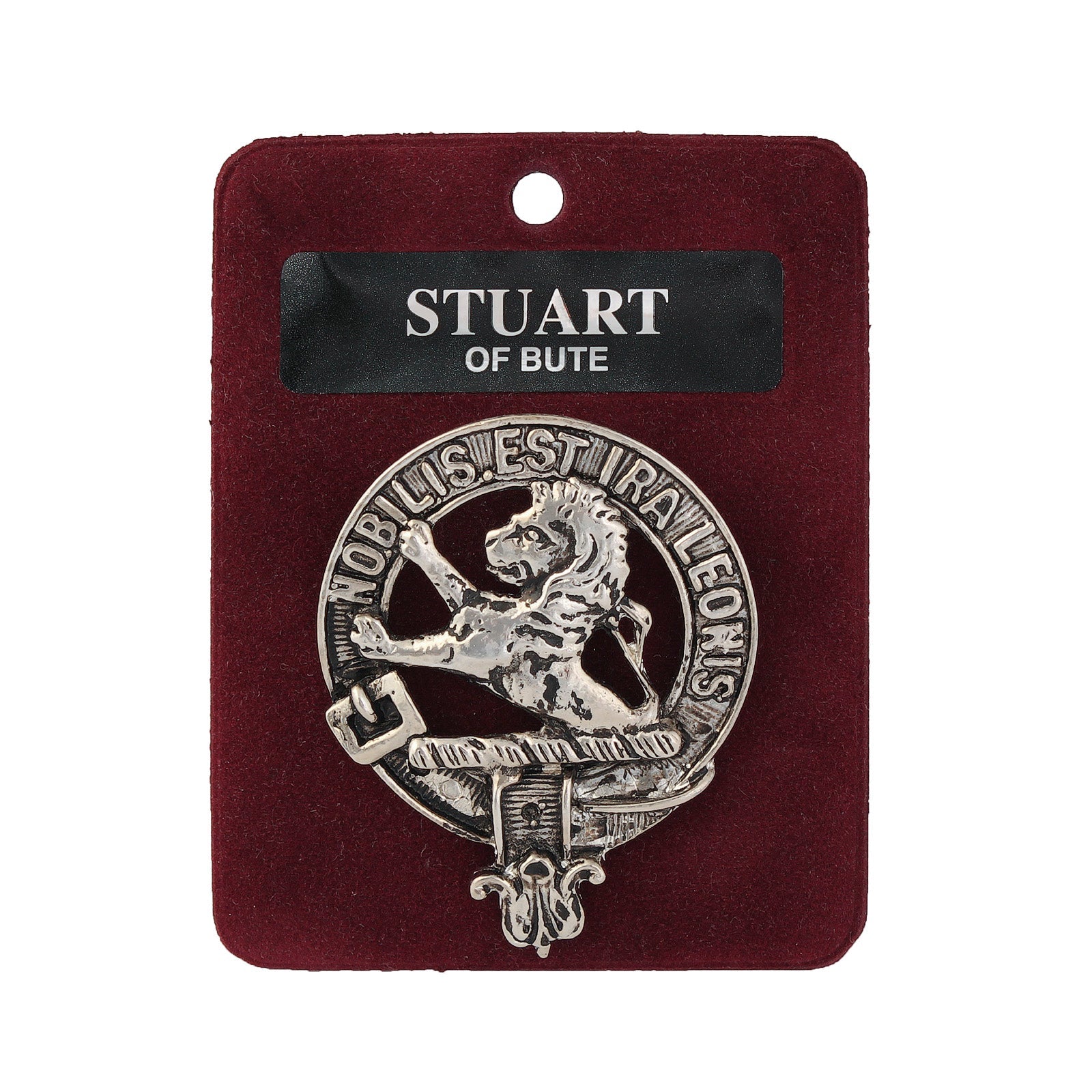 Stuart of Bute Clan Badge, Kilt Pin, Lapel Pin, Cufflinks, Keyring/Key Fob & Gift Set — Fine Pewter by Art Pewter — Made in Scotland (Shiny Finish) - Heritage Of Scotland - Badge