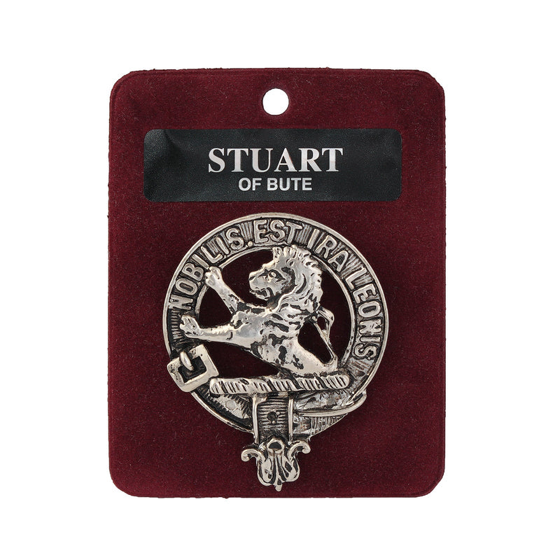 Stuart of Bute Clan Badge, Kilt Pin, Lapel Pin, Cufflinks, Keyring/Key Fob & Gift Set — Fine Pewter by Art Pewter — Made in Scotland (Shiny Finish) - Heritage Of Scotland - Badge