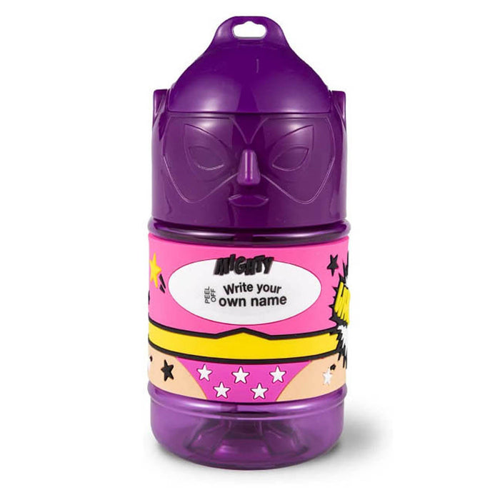 Super Bottles Children's Drinks Bottle Blank Female Superhero (Purple) - Heritage Of Scotland - BLANK FEMALE SUPERHERO (PURPLE)