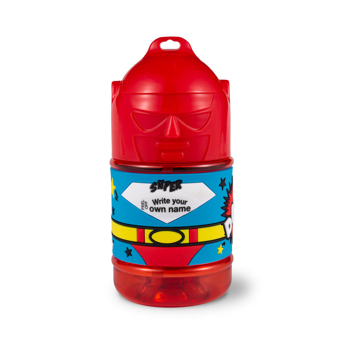 Super Bottles Children's Drinks Bottle Blank Male Superhero (Red 1) - Heritage Of Scotland - BLANK MALE SUPERHERO (RED 1)