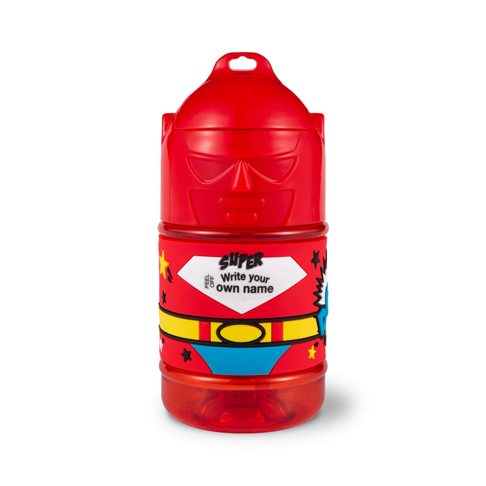 Super Bottles Children's Drinks Bottle Blank Male Superhero (Red 2) - Heritage Of Scotland - BLANK MALE SUPERHERO (RED 2)