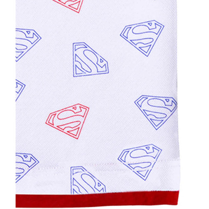 Superman Repeat Print Pique Tee - Heritage Of Scotland - WHITE