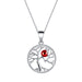 Swarovski Tree Life Birthstone Necklace - Heritage Of Scotland - JULY RUBY