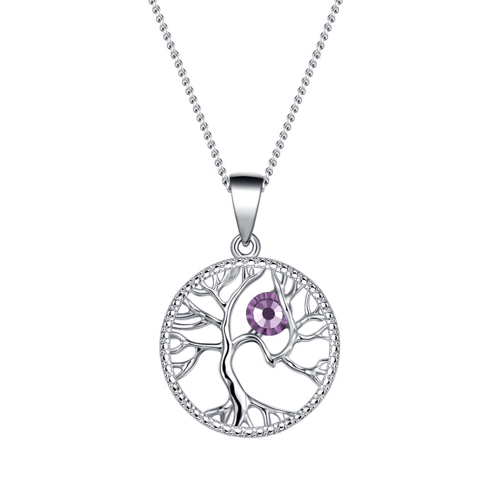 Swarovski Tree Life Birthstone Necklace - Heritage Of Scotland - JUNE ALEXANDRITE