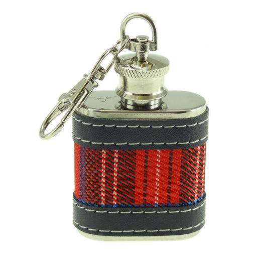 Tartan 1Oz Hip Flask Keyring - Heritage Of Scotland - STEWART ROYAL