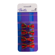 Tartan Bow Hair Clips – Set of 4 in Red, Purple, Green, or Pink Tartan - Heritage Of Scotland - Red