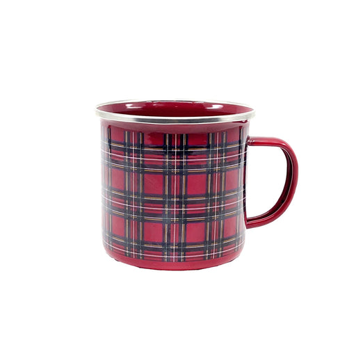 Tartan Enamel Mug - Heritage Of Scotland - RED