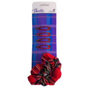 Tartan Hair Accessories Set – Scrunchie & Clips in Royal Stewart or Blackwatch - Heritage Of Scotland - Royal Stewart
