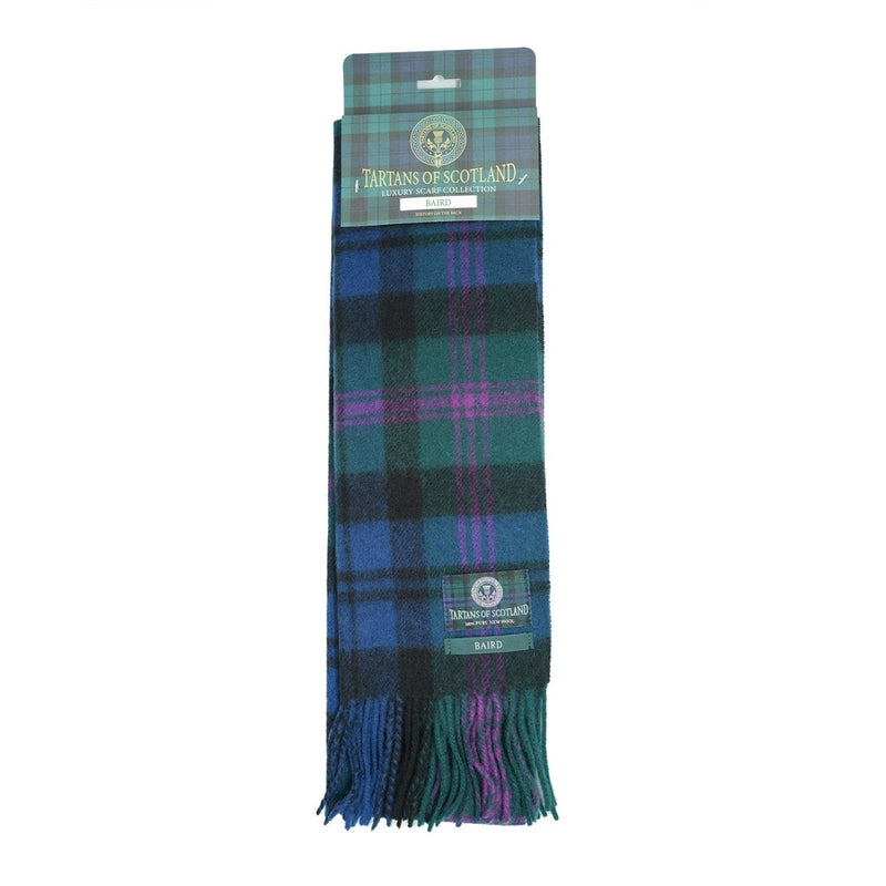 Tartan of Scotland 100% Pure New Wool Clan Scarf - Baird - Heritage Of Scotland -