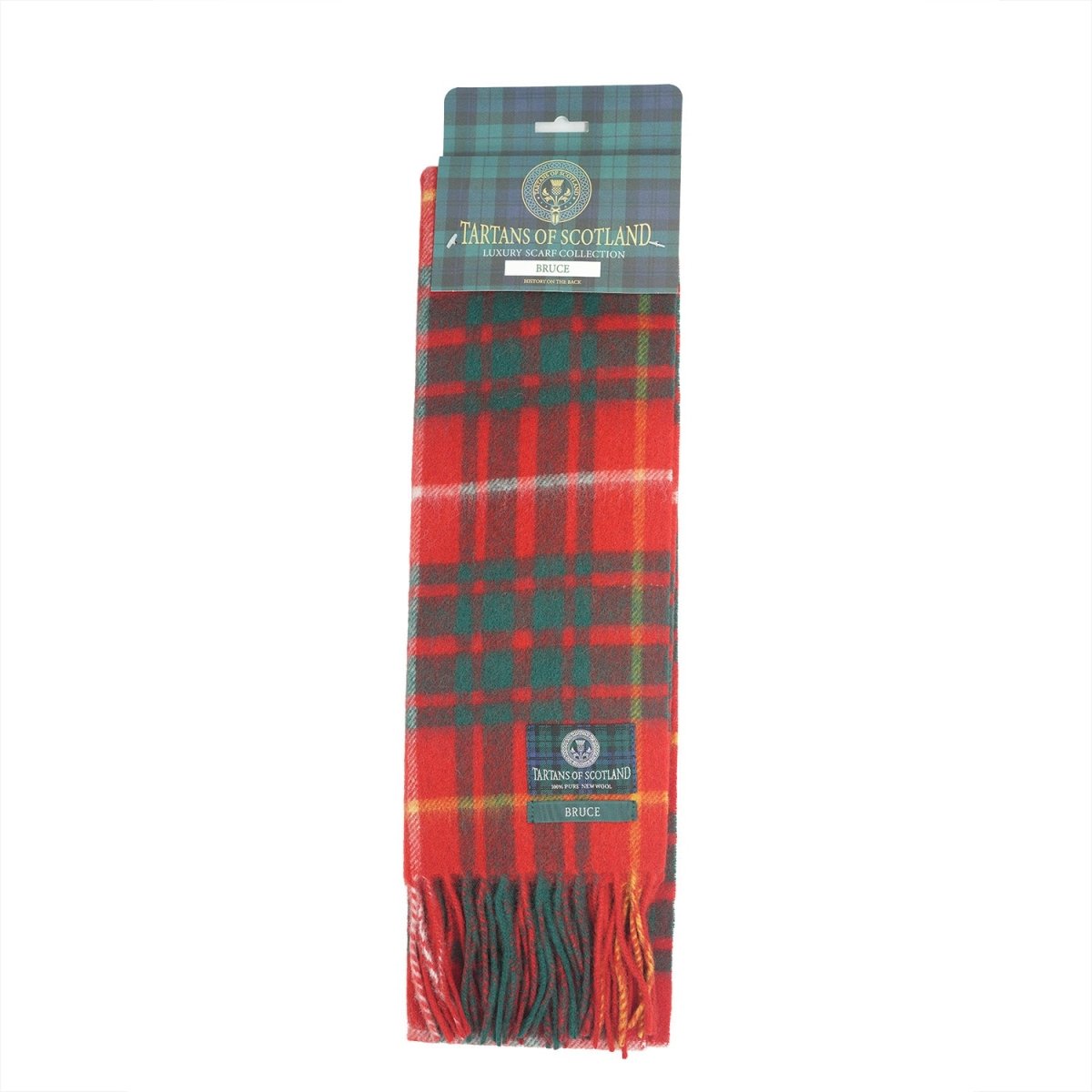 Tartan of Scotland 100% Pure New Wool Clan Scarf - Bruce - Heritage Of Scotland -