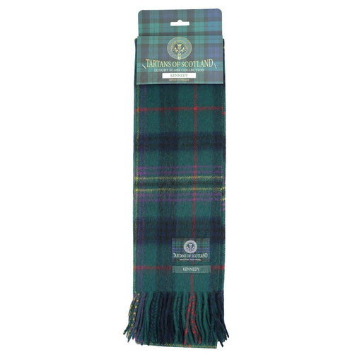 Tartan of Scotland 100% Pure New Wool Clan Scarf - Kennedy - Heritage Of Scotland -