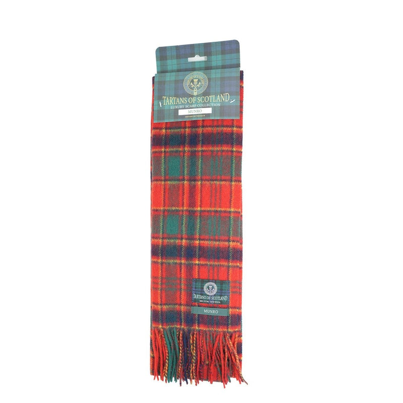 Tartan of Scotland 100% Pure New Wool Clan Scarf - Munro - Heritage Of Scotland -