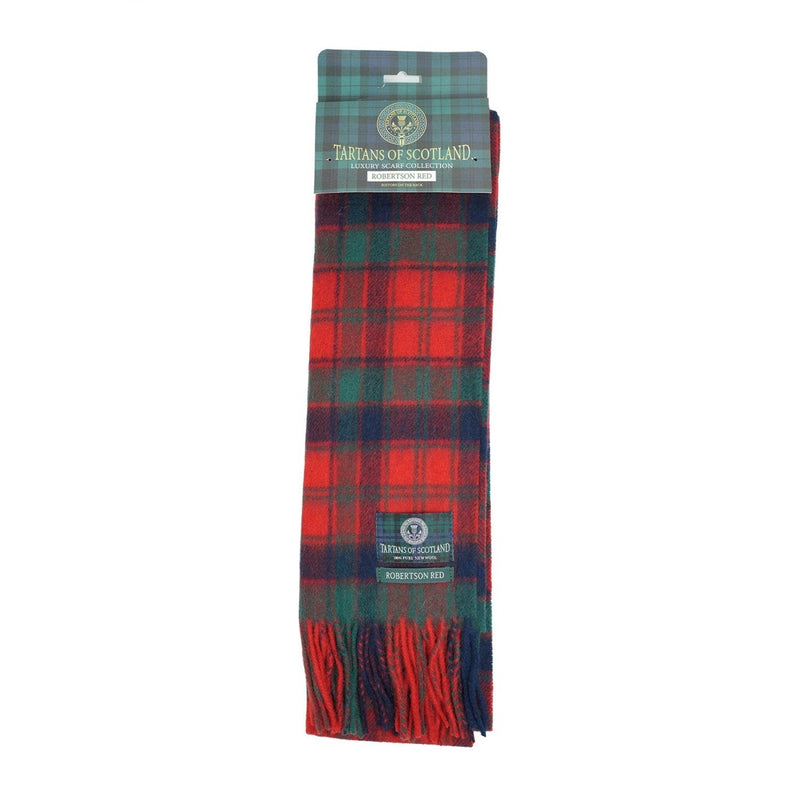 Tartan of Scotland 100% Pure New Wool Clan Scarf - Robertson Red - Heritage Of Scotland -