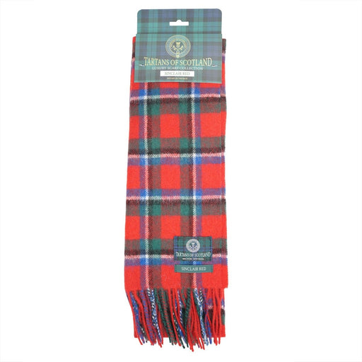 Tartan of Scotland 100% Pure New Wool Clan Scarf - Sinclair Red - Heritage Of Scotland -