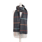 Tartan Weaving Mill 100% Cashmere Scarf - FALA NAVY - Heritage Of Scotland -