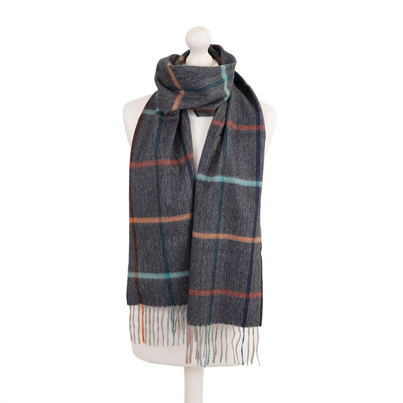 Tartan Weaving Mill 100% Cashmere Scarf - FALA NAVY - Heritage Of Scotland -