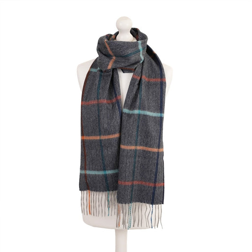 Tartan Weaving Mill 100% Cashmere Scarf - FALA NAVY - Heritage Of Scotland -