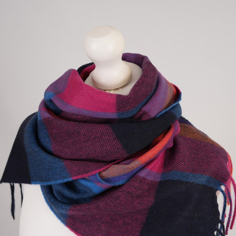 Tartan Weaving Mill 100% Cashmere Scarf - KIRKSTALL CHECK BELLWETHER - Heritage Of Scotland -