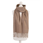 Tartan Weaving Mill 100% Cashmere Scarf - LIGHT FAWN - Heritage Of Scotland -