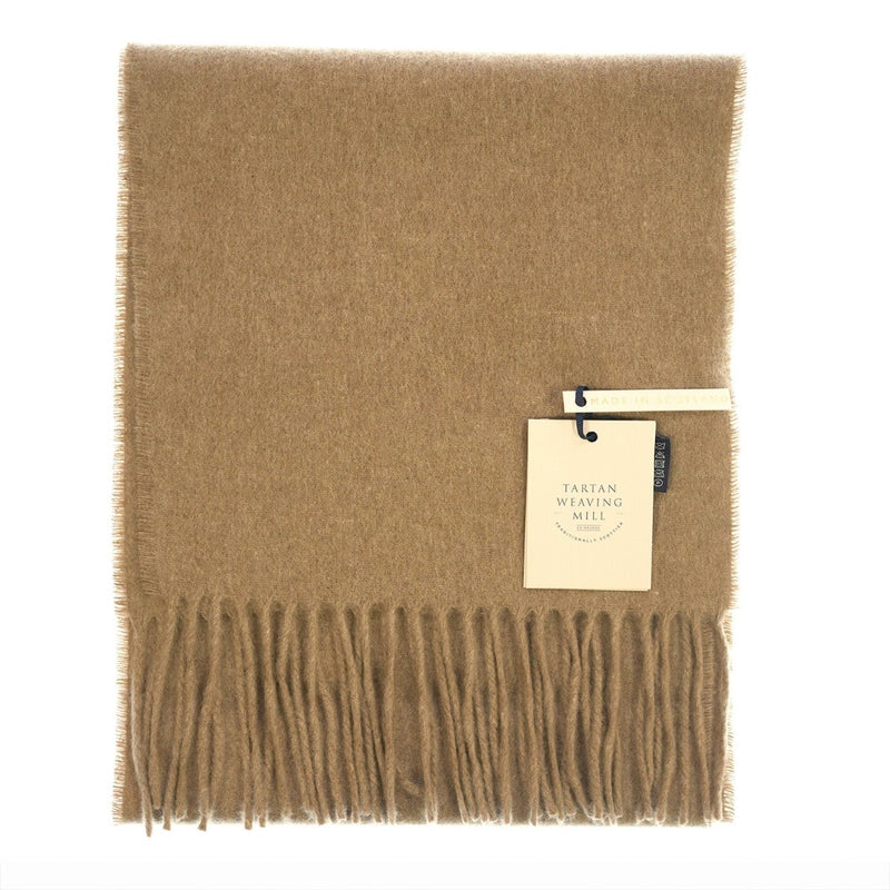 Tartan Weaving Mill 100% Cashmere Scarf - LIGHT FAWN - Heritage Of Scotland -