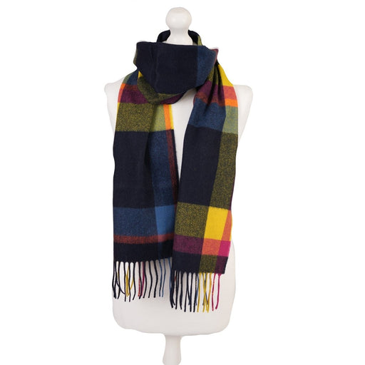 Tartan Weaving Mill 100% Cashmere Scarf - MIDDLETON CHECK FESTIVAL FUCHSIA - Heritage Of Scotland -