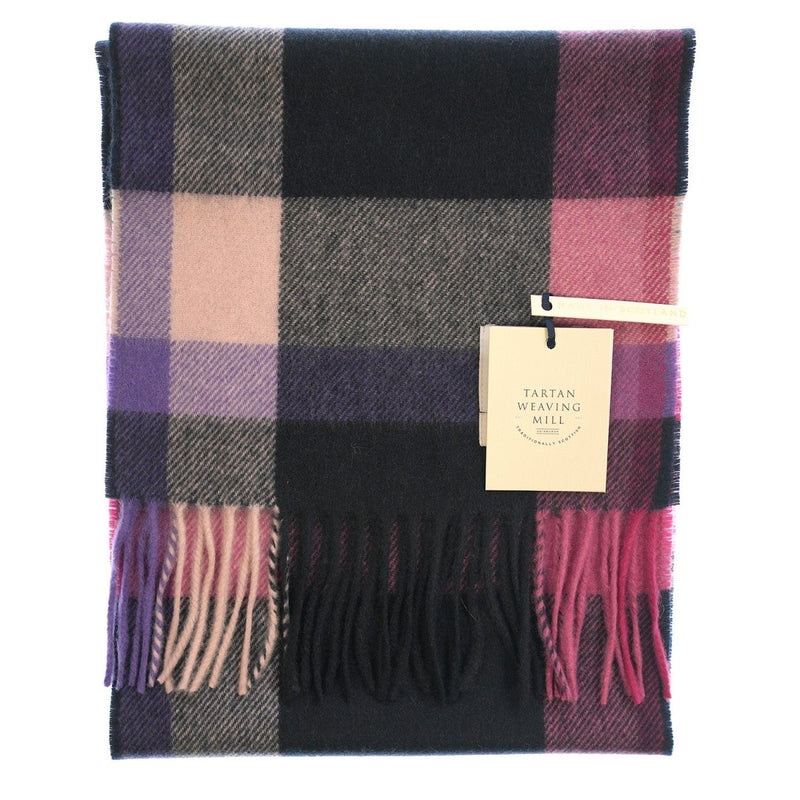 Tartan Weaving Mill 100% Cashmere Scarf - MIDDLETON CHECK HEATHER - Heritage Of Scotland -