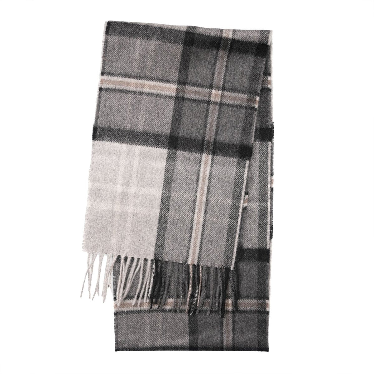 Tartan Weaving Mill 100% Pure Cashmere Scarf - Made in Scotland - Alba Grey - Heritage Of Scotland -