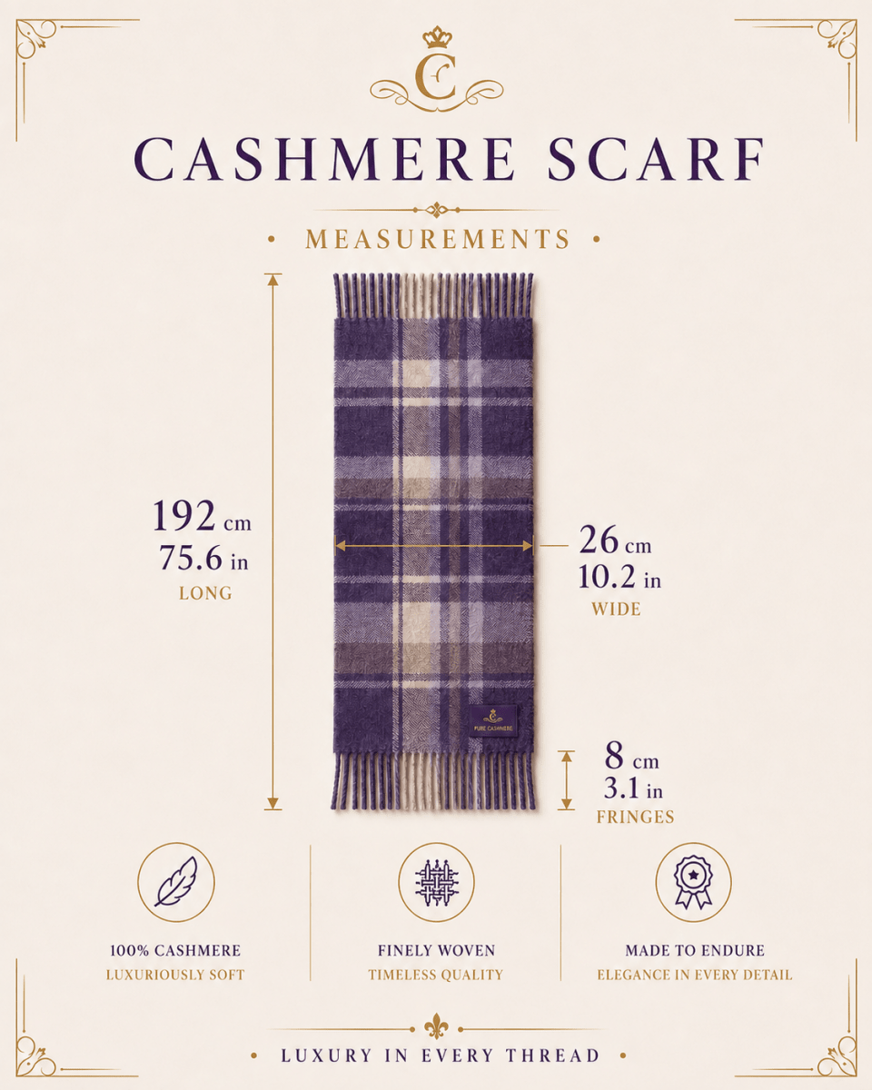 Tartan Weaving Mill 100% Pure Cashmere Scarf - Made in Scotland - Alba Vicuna - Heritage Of Scotland -
