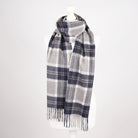 Tartan Weaving Mill 100% Pure Cashmere Scarf - Made in Scotland - Bannockbane Silver - Heritage Of Scotland -