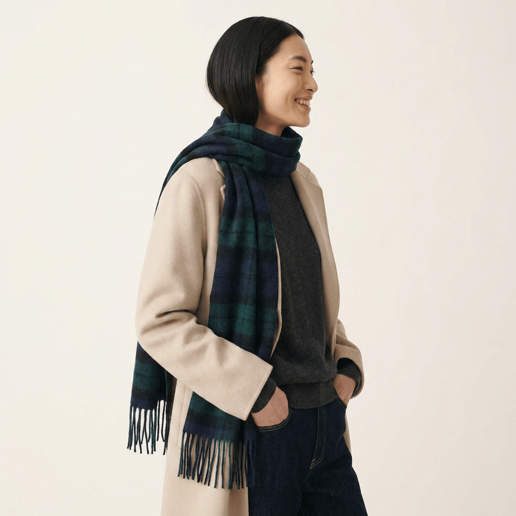 Tartan Weaving Mill 100% Pure Cashmere Scarf - Made in Scotland - Black Watch - Heritage Of Scotland -