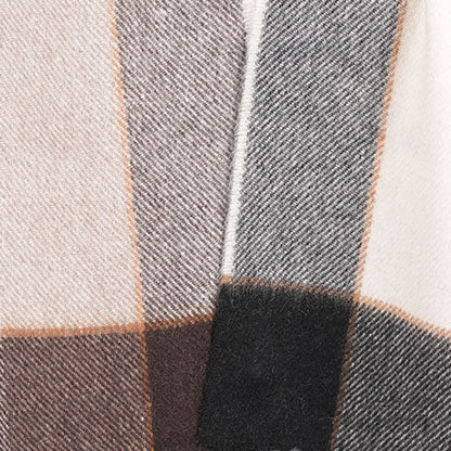 Tartan Weaving Mill 100% Pure Cashmere Scarf - Made in Scotland - Block Pinstripe Cocoa - Heritage Of Scotland -
