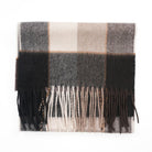 Tartan Weaving Mill 100% Pure Cashmere Scarf - Made in Scotland - Block Pinstripe Cocoa - Heritage Of Scotland -