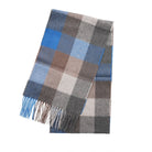 Tartan Weaving Mill 100% Pure Cashmere Scarf - Made in Scotland - Cool Azure Block - Heritage Of Scotland -