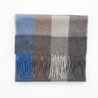 Tartan Weaving Mill 100% Pure Cashmere Scarf - Made in Scotland - Cool Azure Block - Heritage Of Scotland -