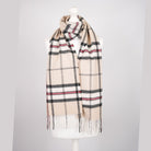 Tartan Weaving Mill 100% Pure Cashmere Scarf - Made in Scotland - Thomson Camel - Heritage Of Scotland -