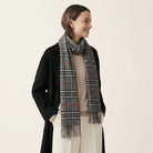 Tartan Weaving Mill 100% Pure Cashmere Scarf - Made in Scotland - Thomson Dark Grey - Heritage Of Scotland -