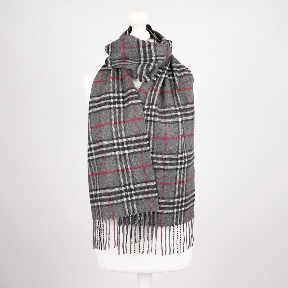 Tartan Weaving Mill 100% Pure Cashmere Scarf - Made in Scotland - Thomson Dark Grey - Heritage Of Scotland -