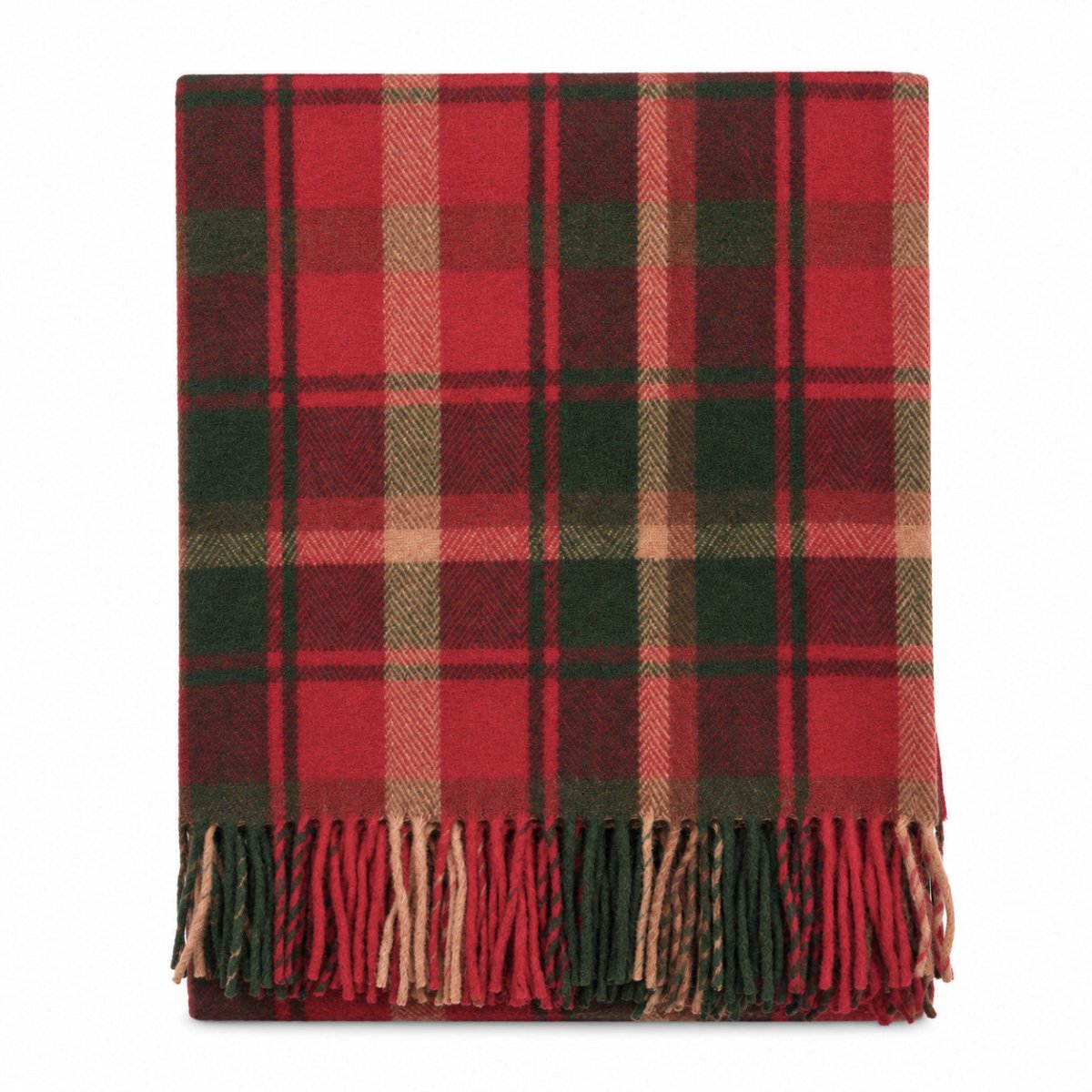 Tartan Wool Blend Blanket Throw – Soft Plaid Sofa & Bed Blanket - Dark Maple - Heritage Of Scotland -