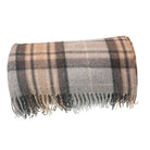 Tartan Wool Blend Blanket Throw – Soft Plaid Sofa & Bed Blanket - Mackellar Natural - Heritage Of Scotland -