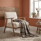 Tartan Wool Blend Blanket Throw – Soft Plaid Sofa & Bed Blanket - Mackellar Natural - Heritage Of Scotland -