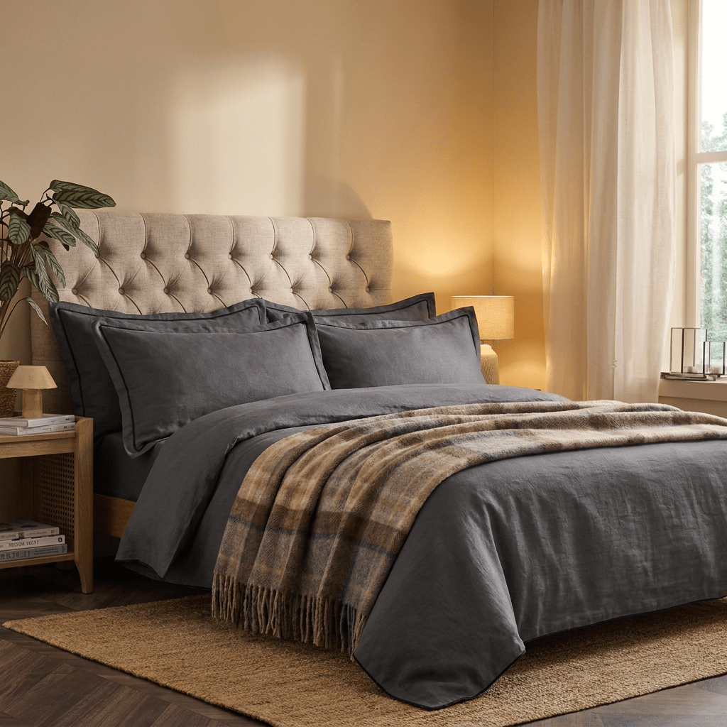 Tartan Wool Blend Blanket Throw – Soft Plaid Sofa & Bed Blanket - Mackellar Natural - Heritage Of Scotland -